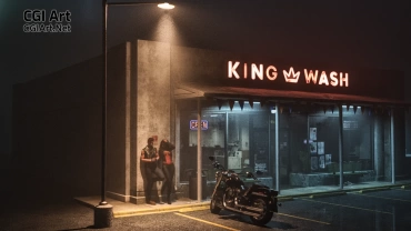 King Wash Laundromat - Bikers Waiting in the Night