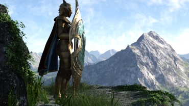 Mountain Pass Sentry. An elf knight guarding a mountain pass on the frontier.
