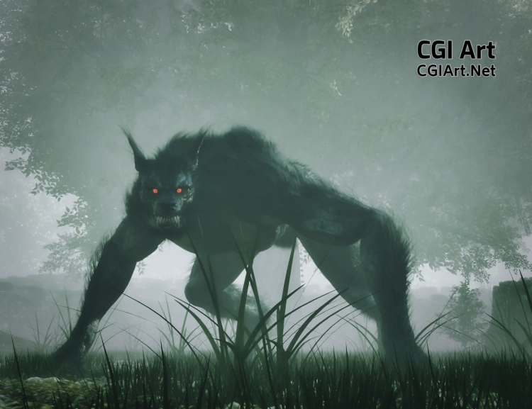 HH Werewolf - Mysterious Forest - - Glowing Red Eyes - DAZ Studio - DAZ 3D