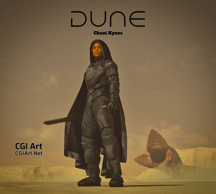 Chani on Dune. Created with DAZ 3D's DAZ Studio.
