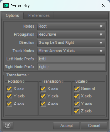DAZ Studio - Symmetry Tool